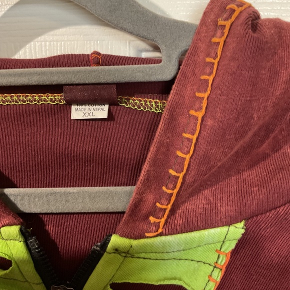 Boho Zip-Up Razor Cut Mineral Wash Tie-Dye Hoodie - Picture 5 of 7